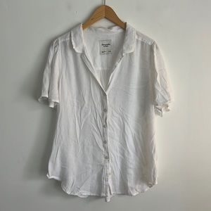 Abercrombie & Fitch White Short Sleeved Blouse